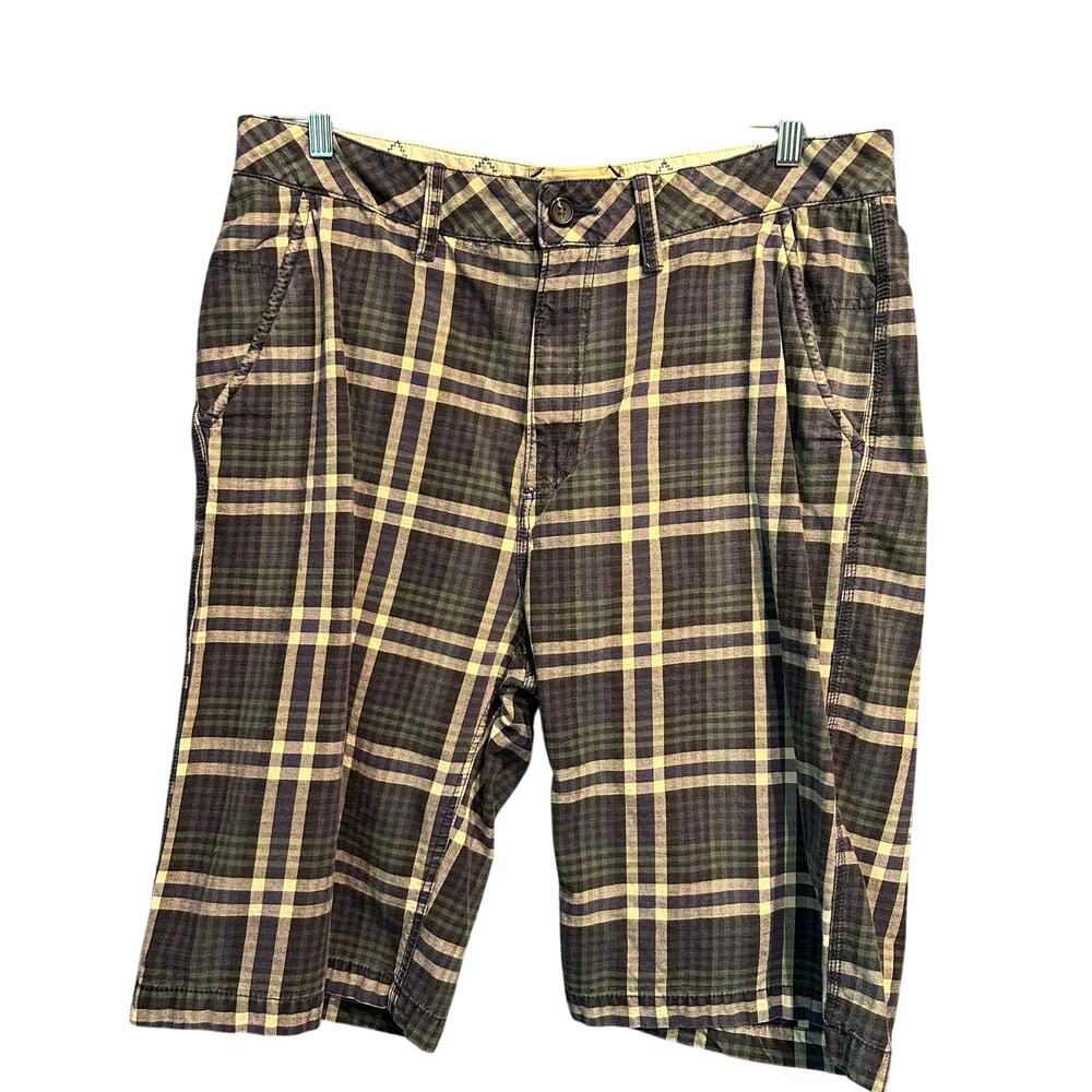 Nautica Jeans Co. Size 38 Plaid Shorts Preppy Golf Retro 100% Cotton